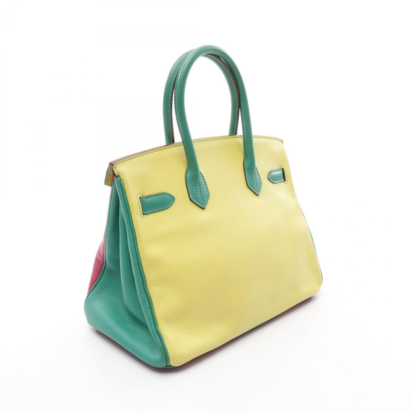 HERMES Birkin 30 Handbag in Shocking Pink, Lime & Mint