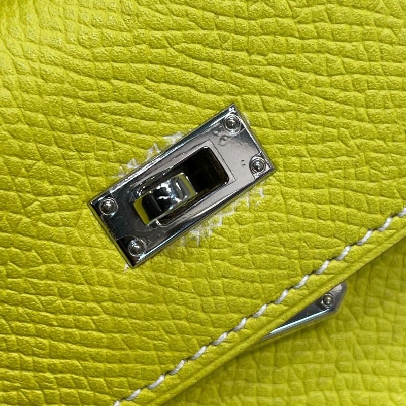 HERMES Tiny Kelly Lime with Silver Hardware - Exquisite Craftsmanship