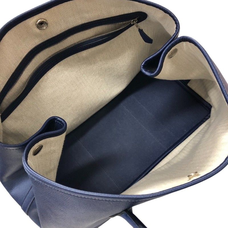 HERMES Garden Party PM A刻 Blue Saphir Veau Epsom Handbag