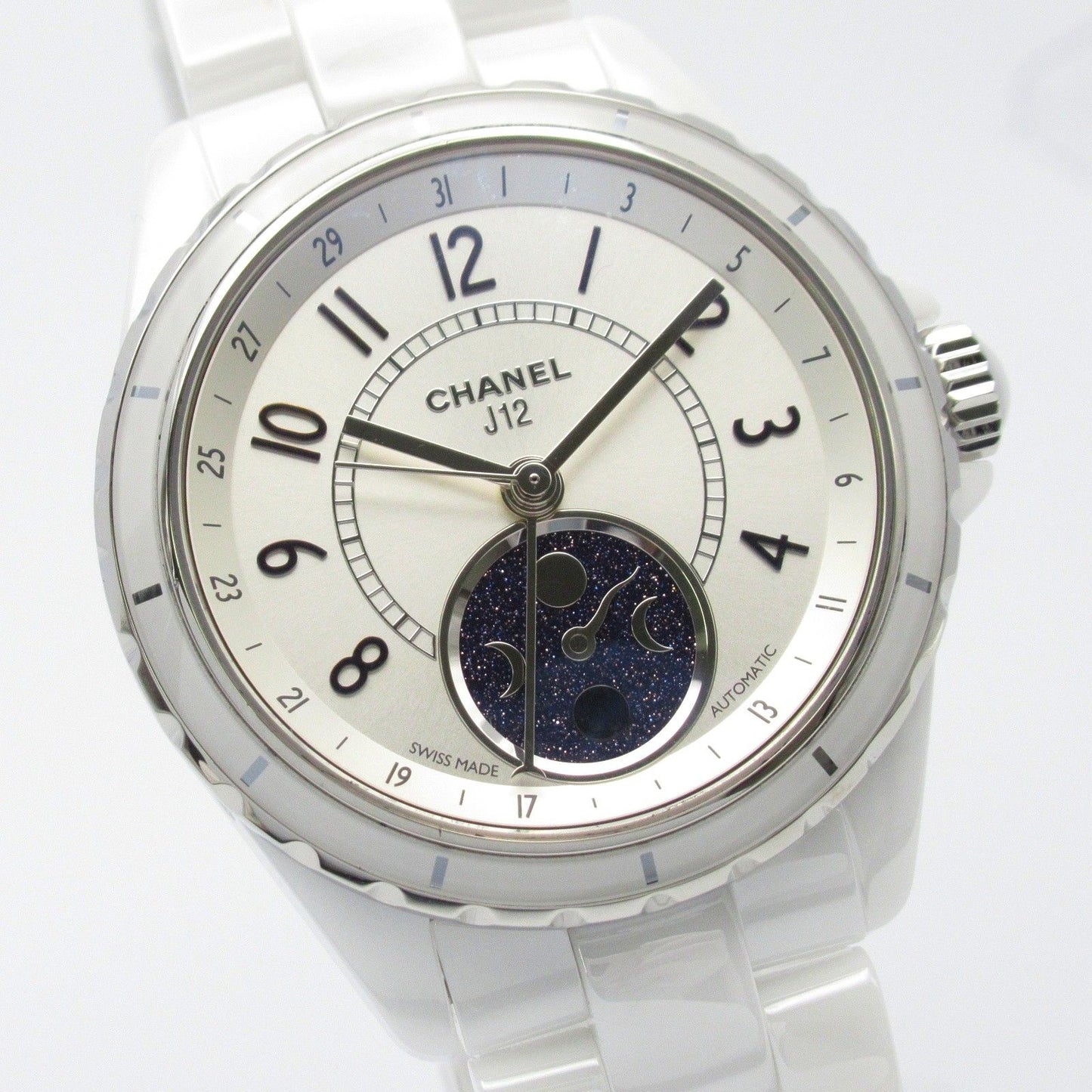 CHANEL J12 Faze de Lune Moonphase H3404 White Ceramic Watch