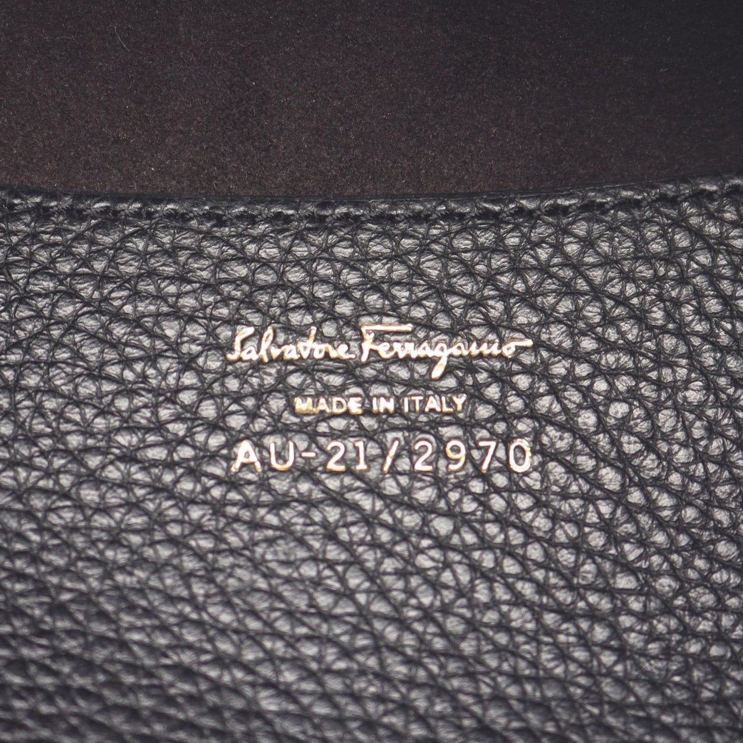 Salvatore Ferragamo Gancini Shoulder Bag in Black Leather