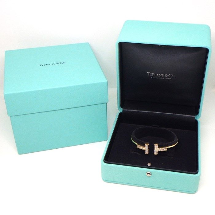 Tiffany & Co. T Wire Wide Diamond Bangle 0.67ct K18YG