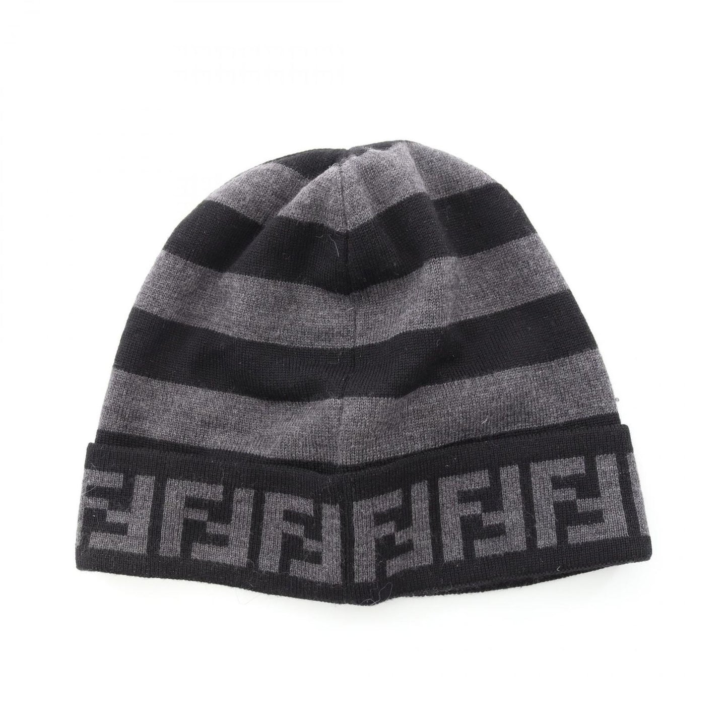 FENDI FF Logo Wool Knit Cap in Grey - Unisex Luxury Accessory