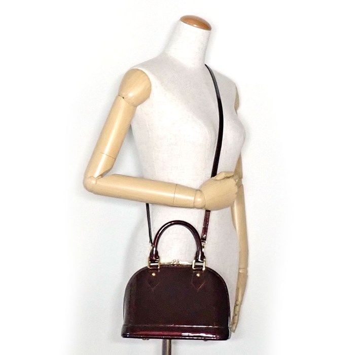 Louis Vuitton Alma BB Amarante Monogram Vernis Handbag