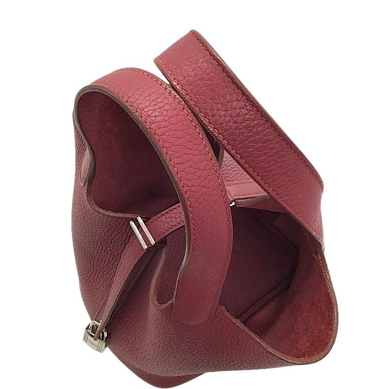 HERMES Picotin Lock PM Ruby Togo Handbag - Timeless Elegance