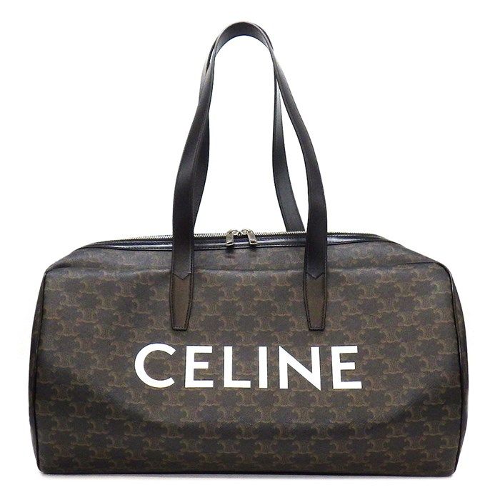 CELINE Black Trionf Canvas Duffle Bag - Timeless Elegance