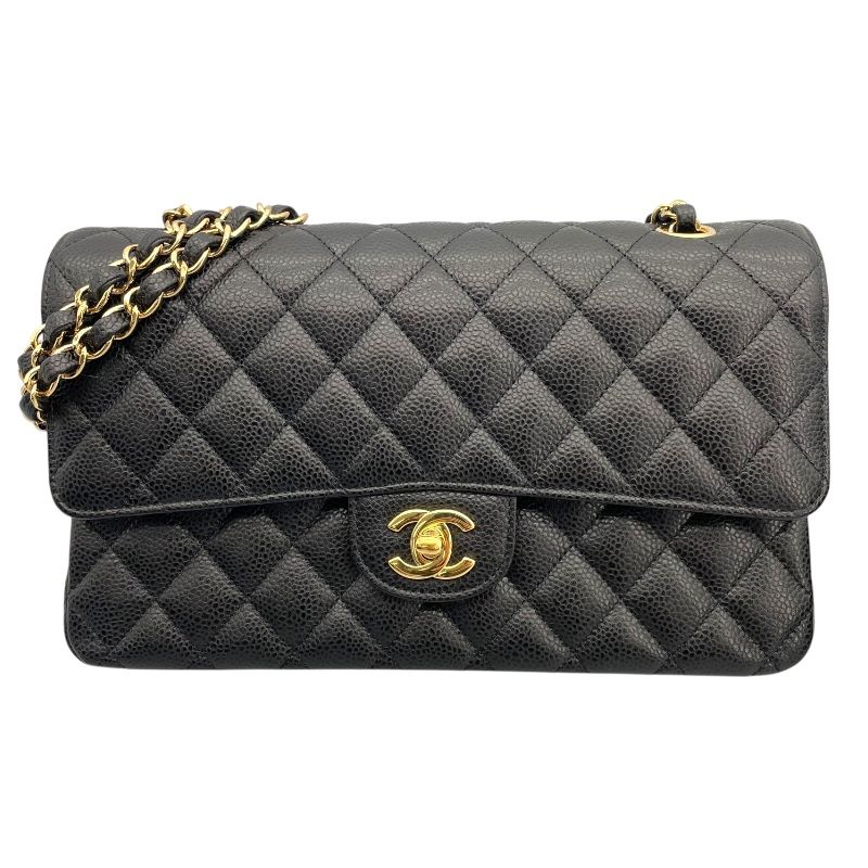 CHANEL Matelassé 25 Black Caviar Leather Shoulder Bag