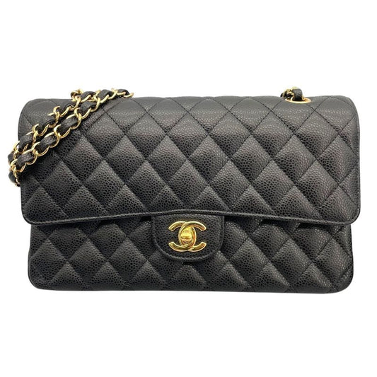 CHANEL Matelassé 25 Black Caviar Leather Shoulder Bag