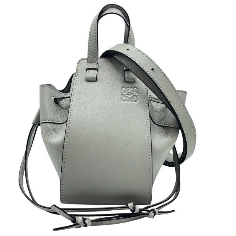 LOEWE Hammock Drawstring Mini Bag in Ash Grey with Gold Hardware