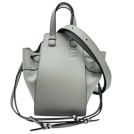 LOEWE Hammock Drawstring Mini Bag in Ash Grey with Gold Hardware