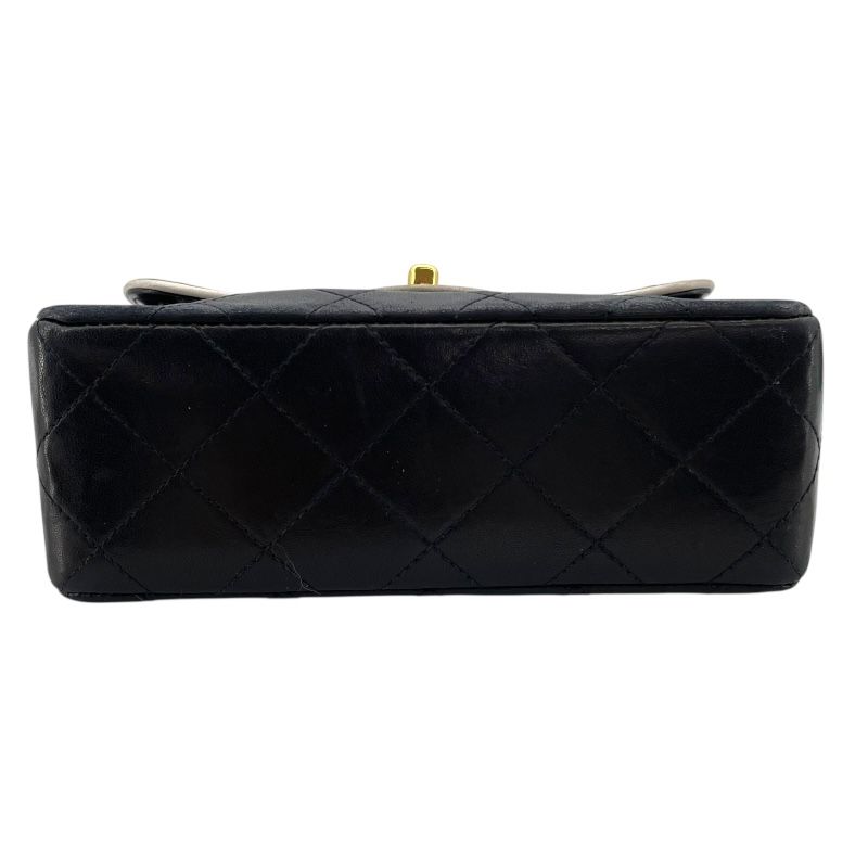 CHANEL Mini Matelassé 18 Black Leather Shoulder Bag - A01115