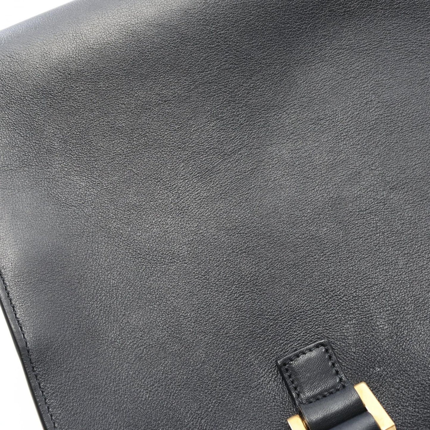 SAINT LAURENT Monogram Cabas Handbag in Navy Leather