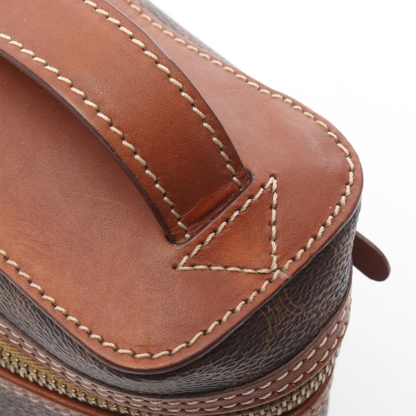 CELINE Macadam Vanity Handbag in Dark Brown PVC Canvas