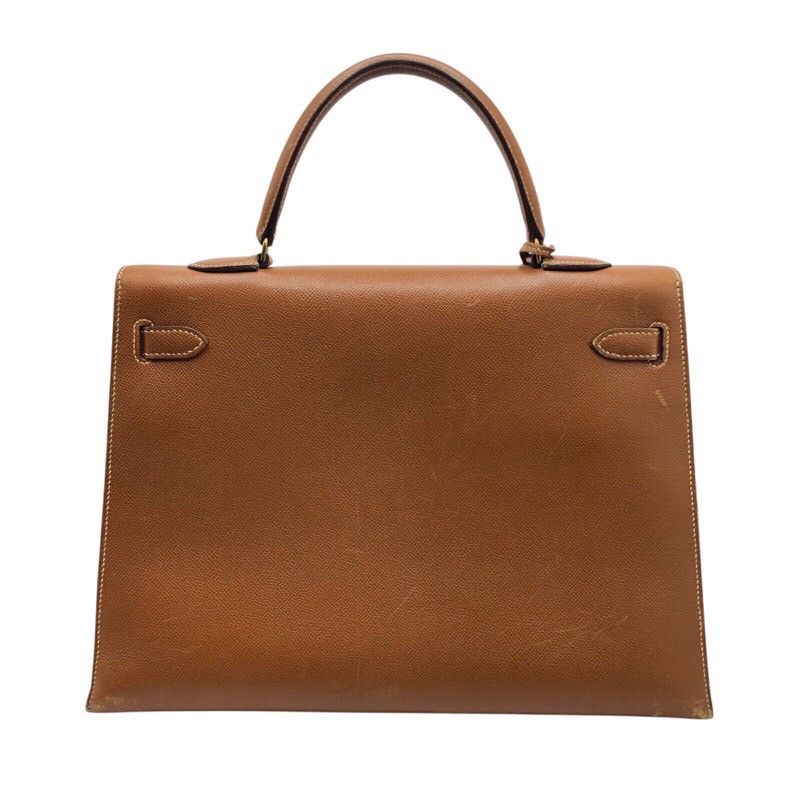 HERMES Kelly 35 Shoulder Bag in Gold with Gold Hardware