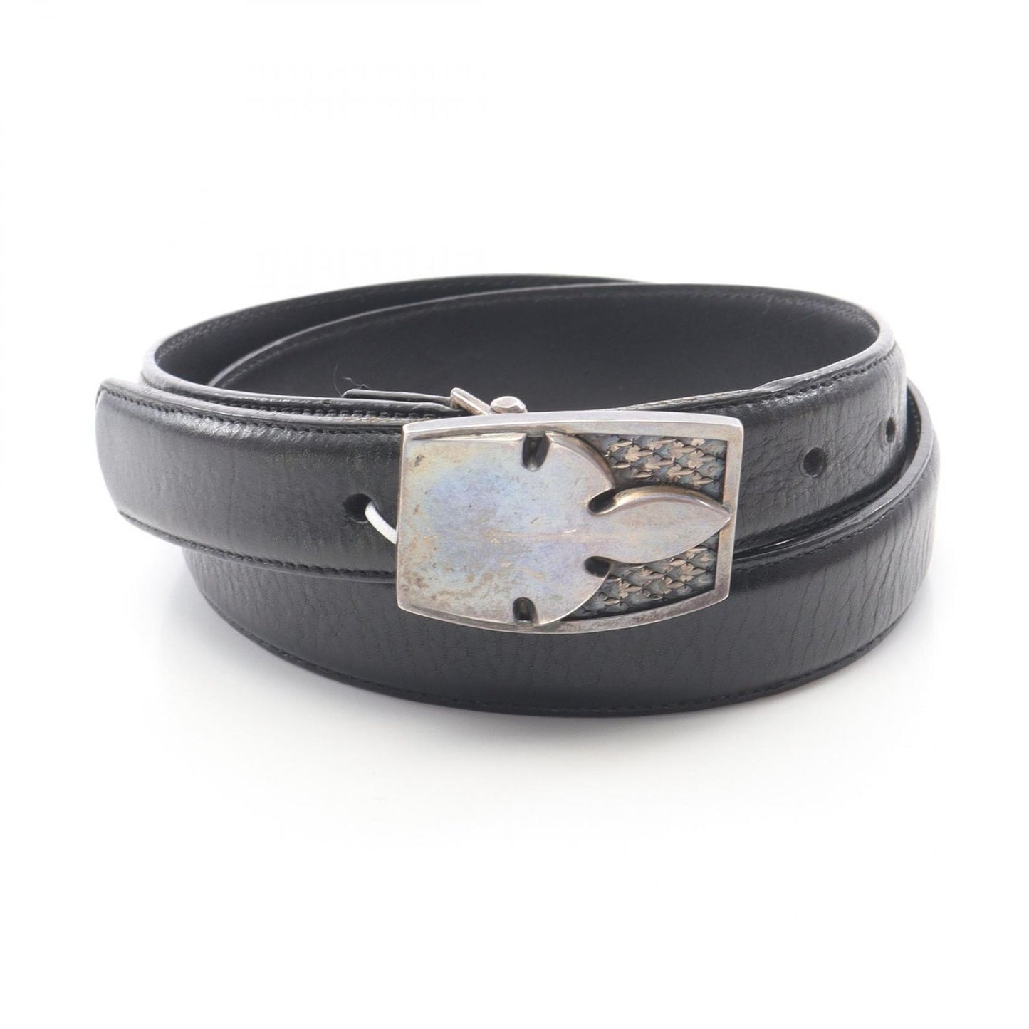 CHROME HEARTS 1.0 Strap Military Flare Leather Belt - Black