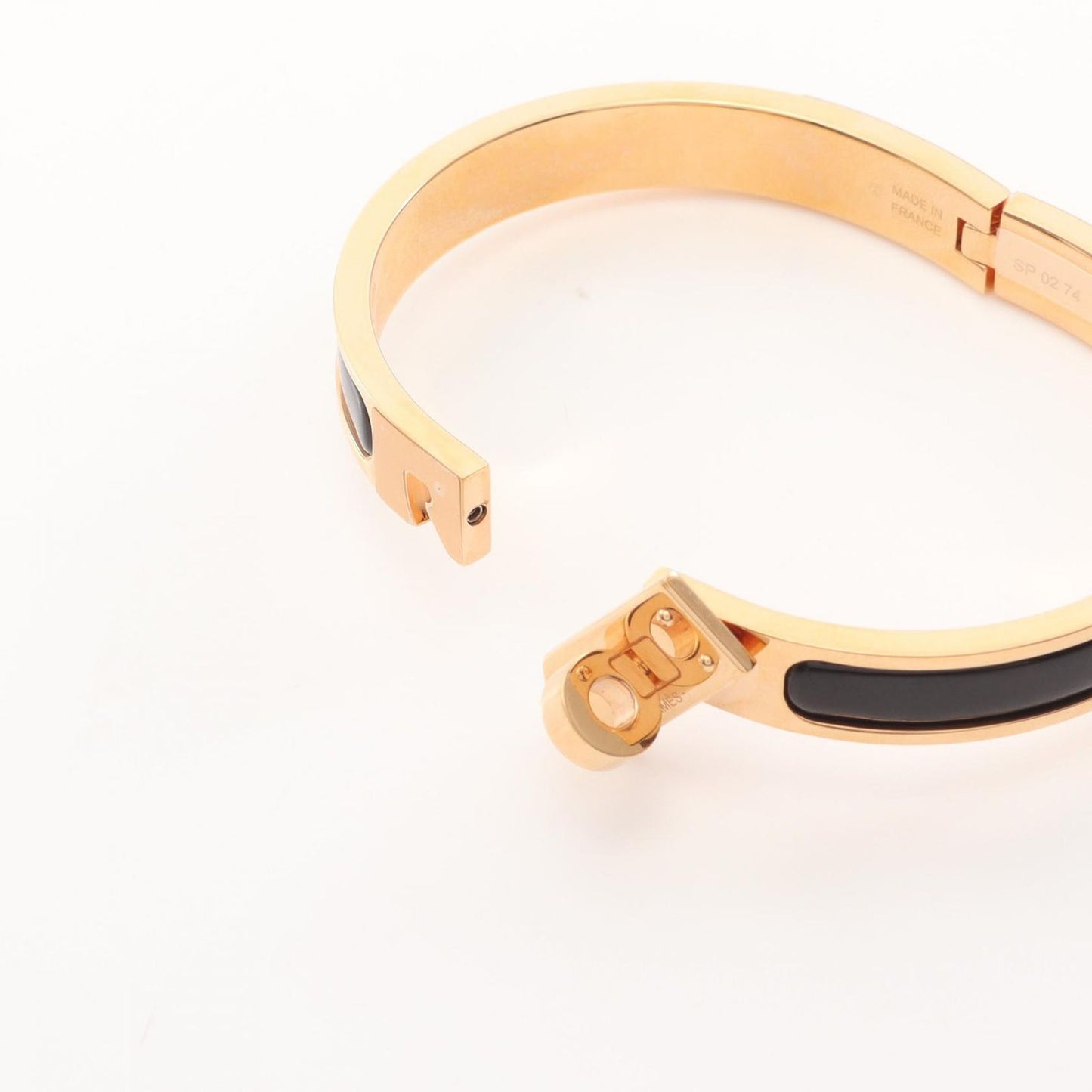 HERMES Mini Click Kelly Bracelet in Black & Gold - Unused Luxury