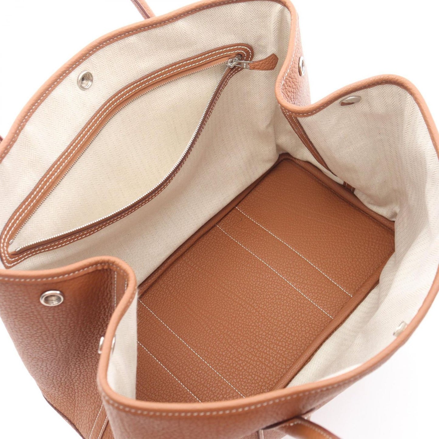 HERMES Garden Party PM Tote Bag in Gold Leather - Exquisite Craftsmanship