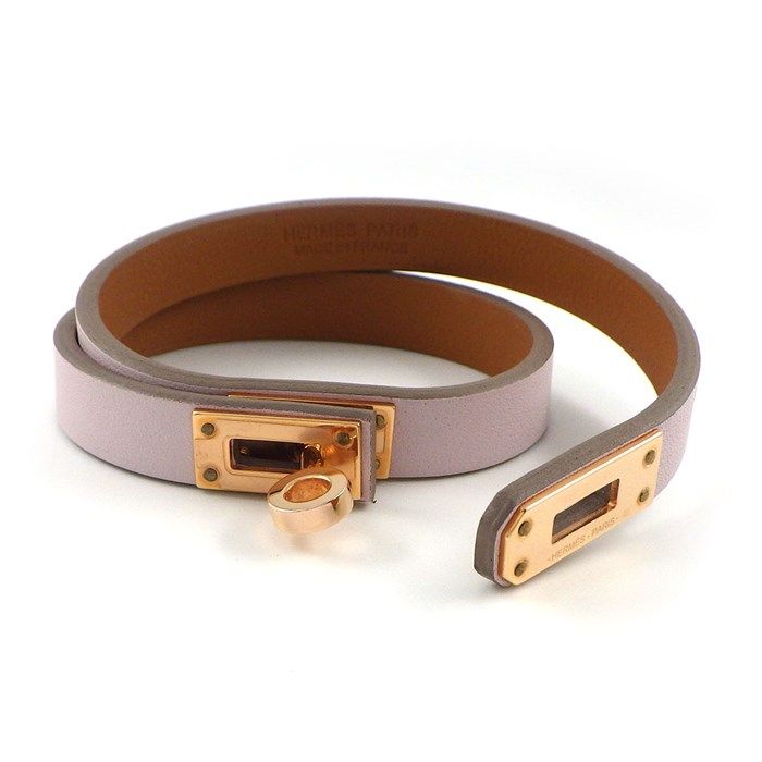 HERMES Mini Kelly Double Tour Bracelet in Mauve Pearl - 2023 Edition