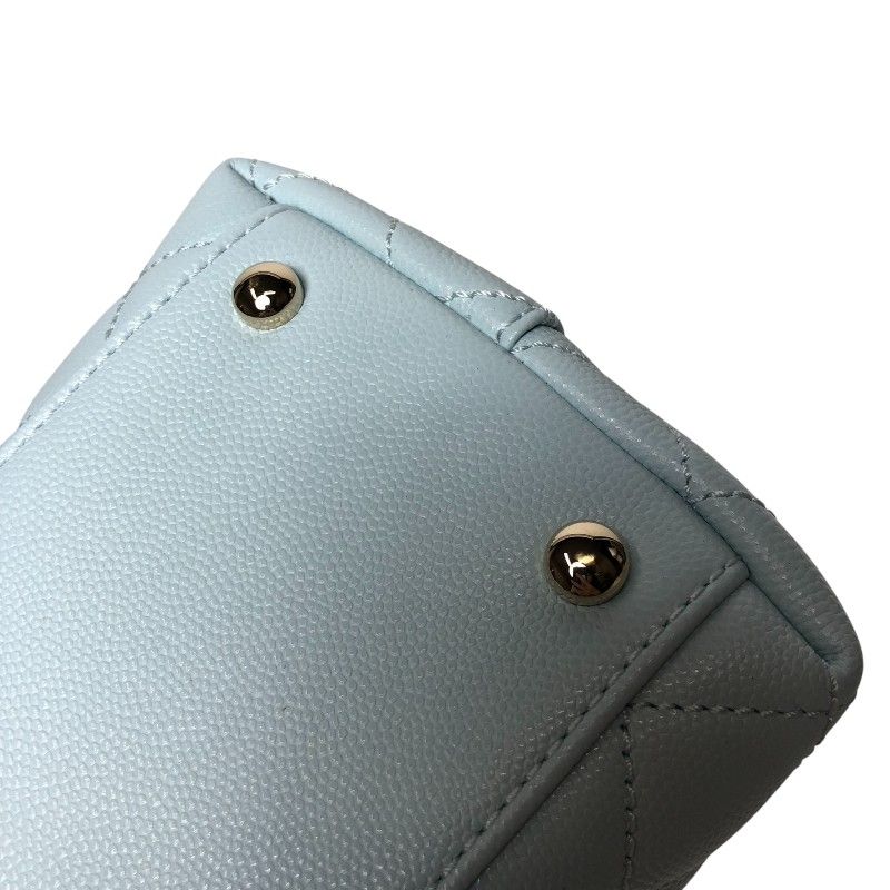 CHANEL Coco Handle 29 Light Blue Caviar Leather Handbag