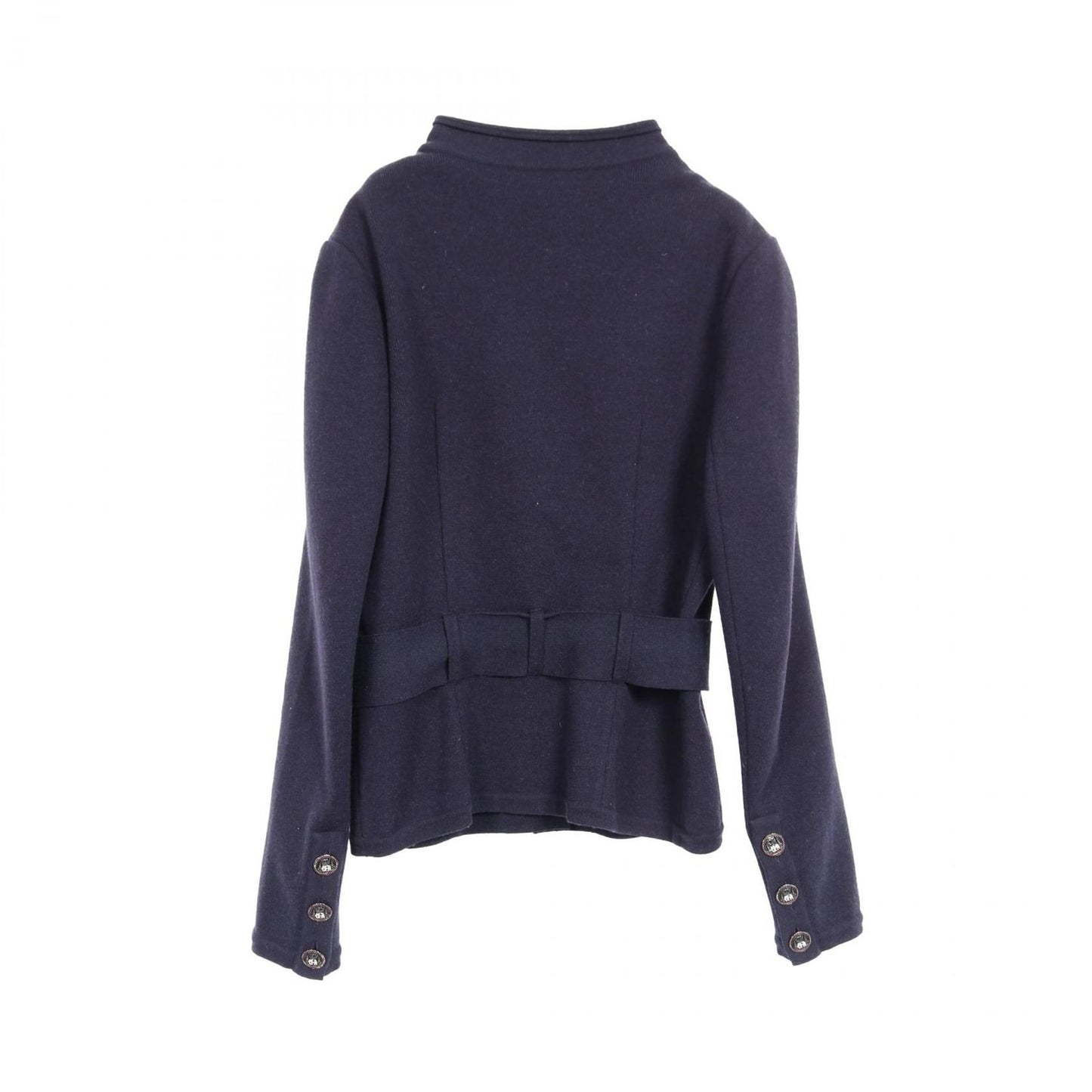 CHANEL Navy Wool Cardigan - Exquisite Craftsmanship