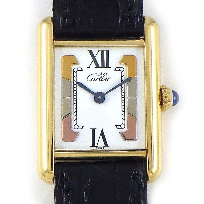 Cartier Must Tank SM W1006354 Trinity Color Quartz Watch
