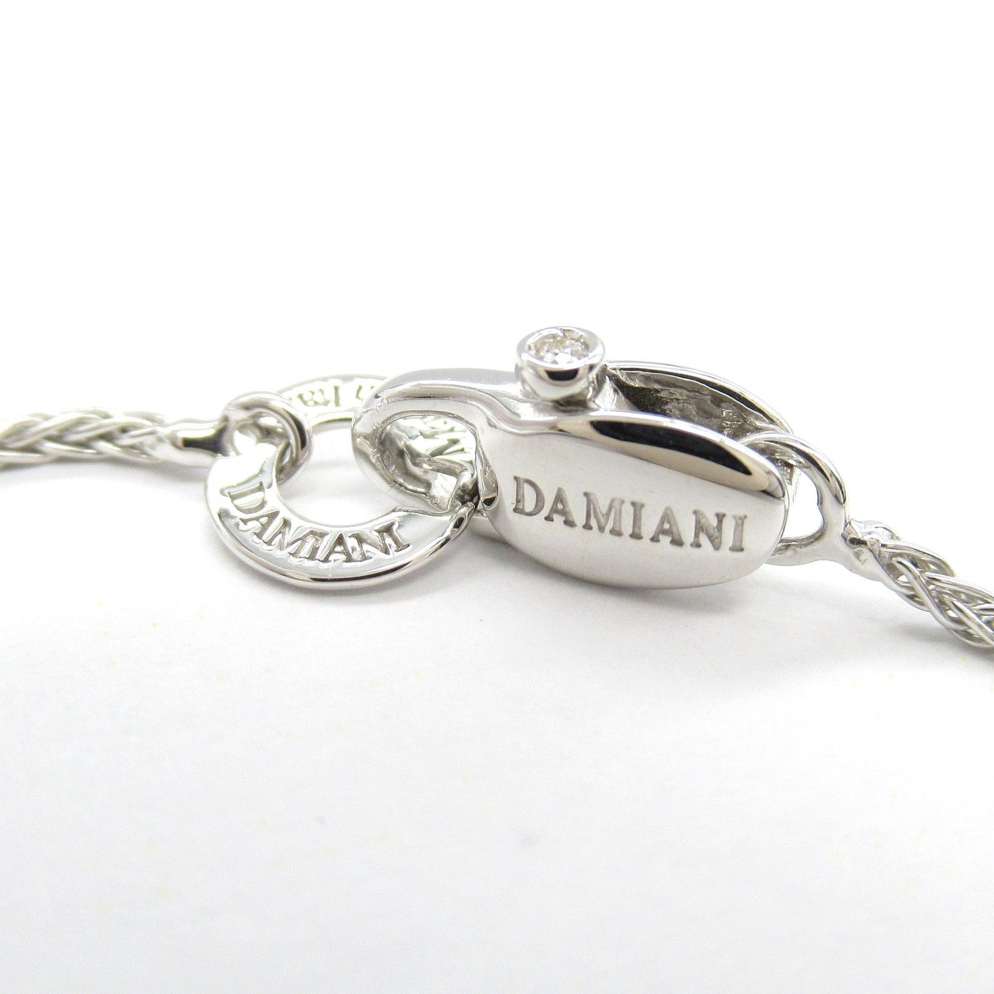 Damiani Mystery Cross Diamond Necklace in 18K White Gold