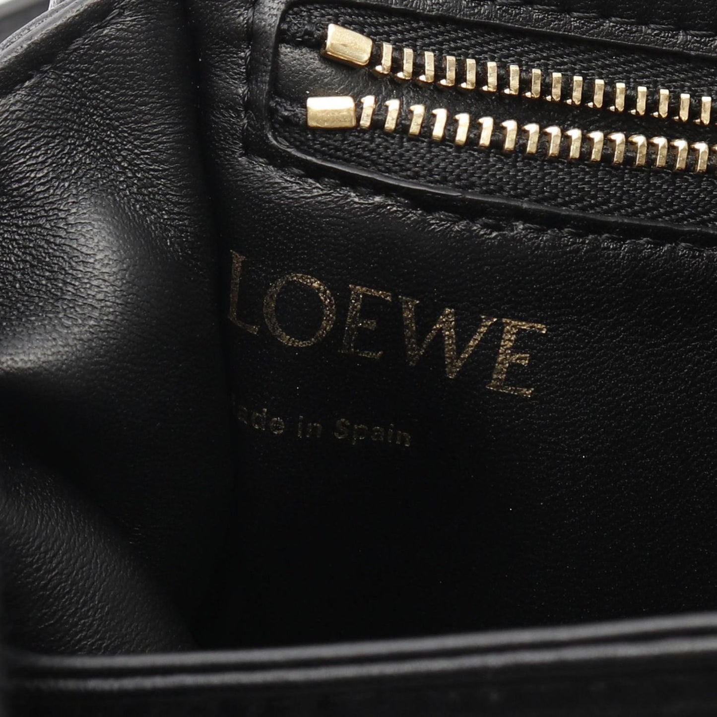 LOEWE Goya Mini Puffer Shoulder Bag in Black Leather