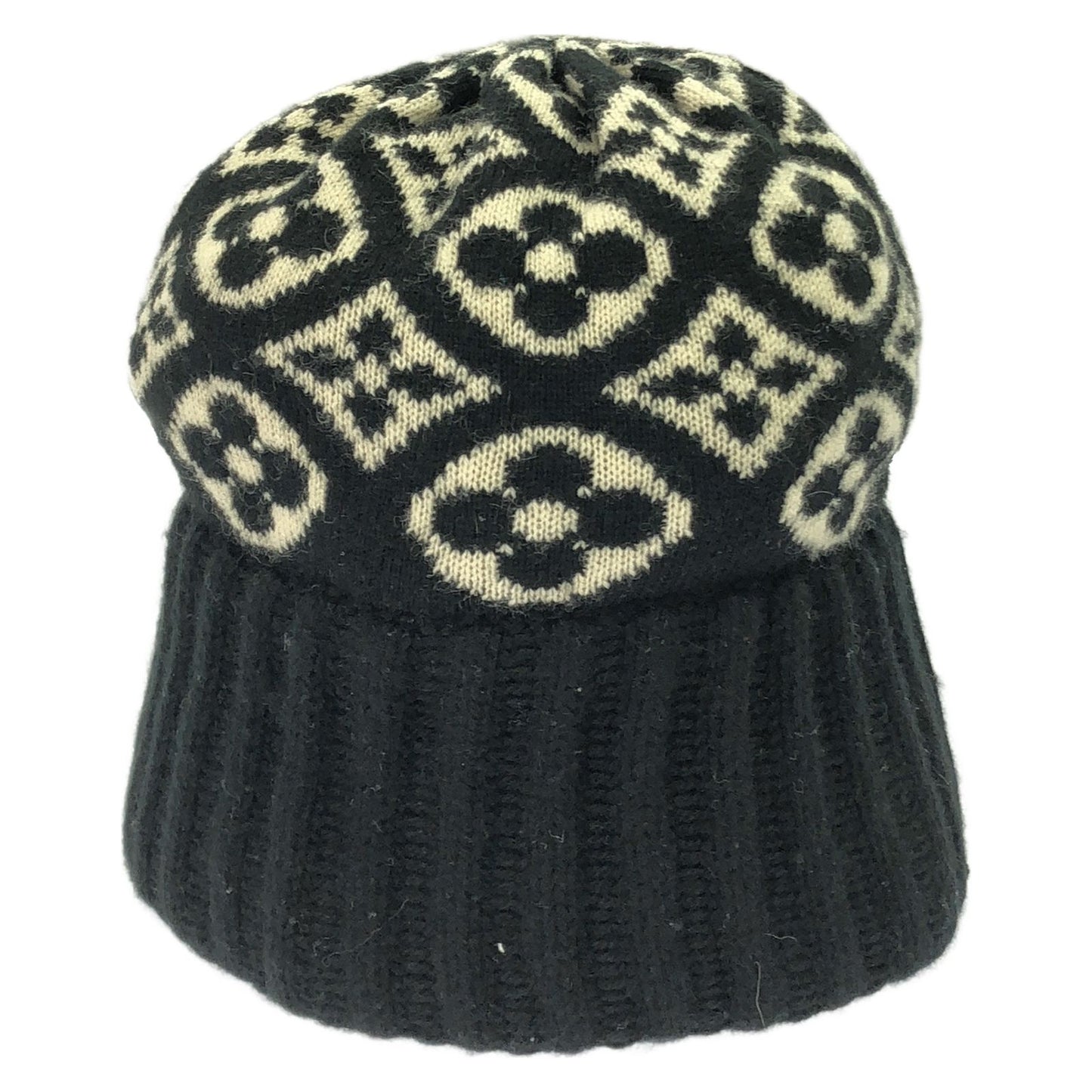 LOUIS VUITTON Black Cashmere Knit Cap - Unisex Luxury Accessory