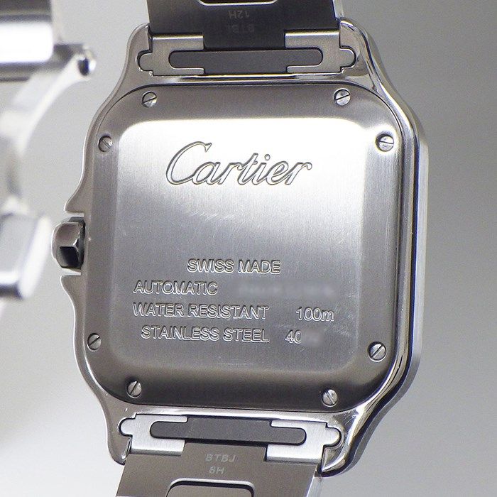 Cartier Santos MM WSSA0029 Automatic Watch - Silver Opaline Dial