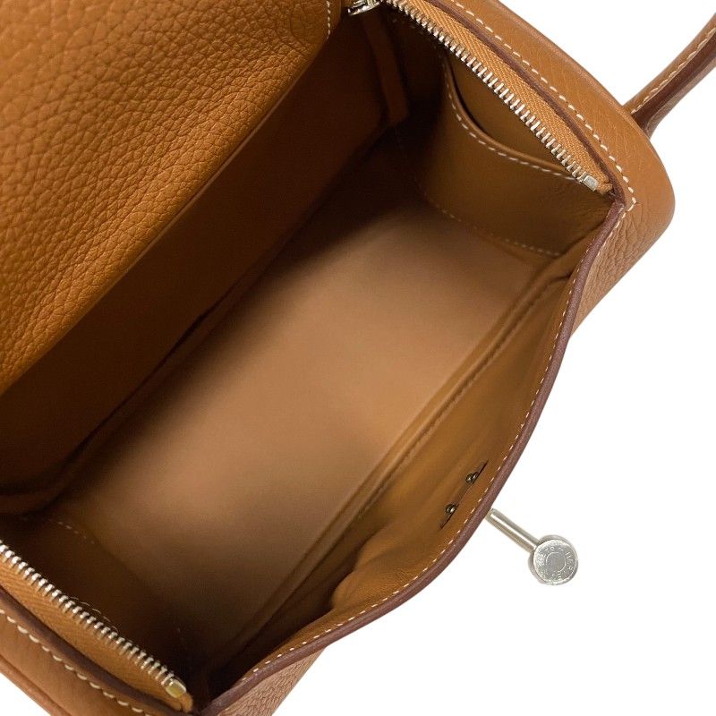 HERMES Lindy Mini Shoulder Bag in Gold with Silver Hardware