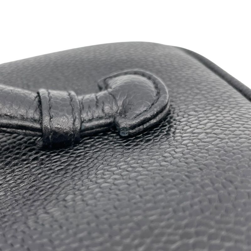 CHANEL Vanity A01997 Black Caviar Skin Handbag with Gold Hardware