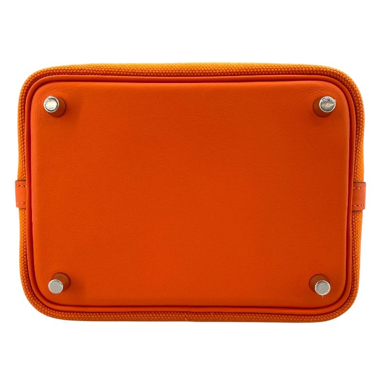 HERMES Picotin Lock PM Cargo Handbag - Orange with Silver Hardware
