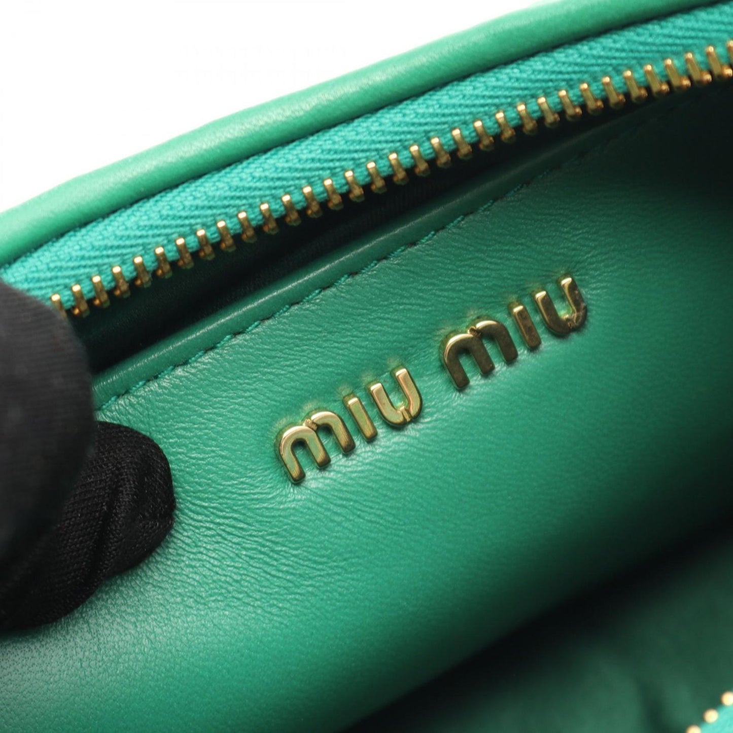 Miu Miu Matelassé Green Leather Shoulder Bag - Timeless Elegance