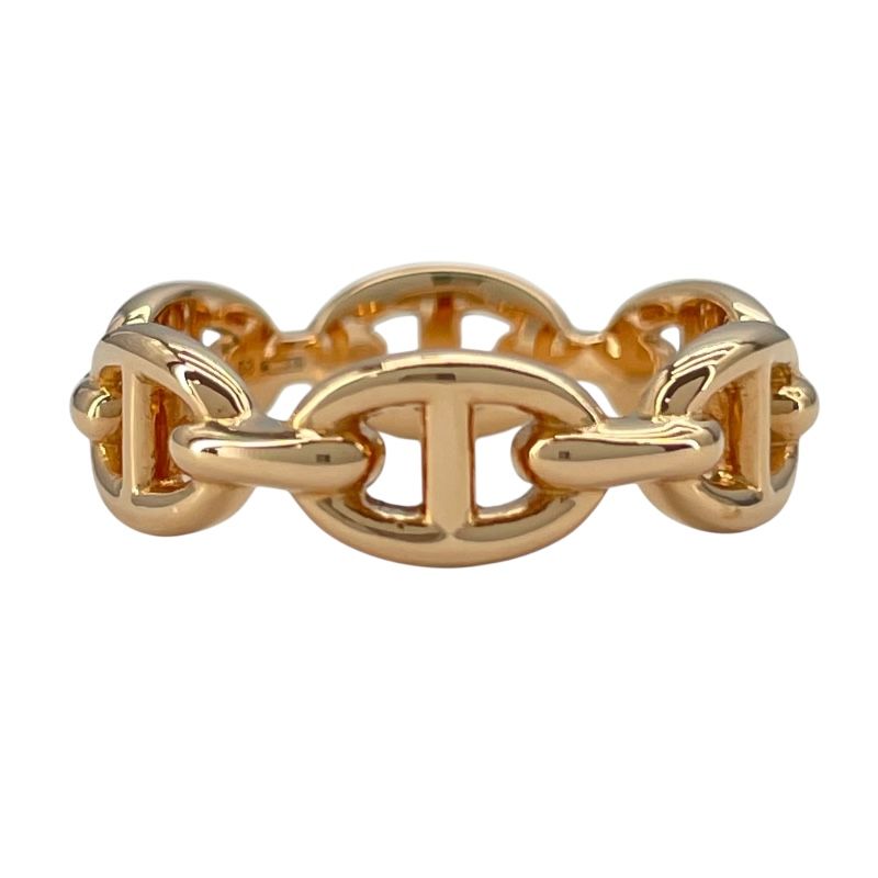 HERMES Chaine d'Ancre Ring in K18 Pink Gold - Size #53