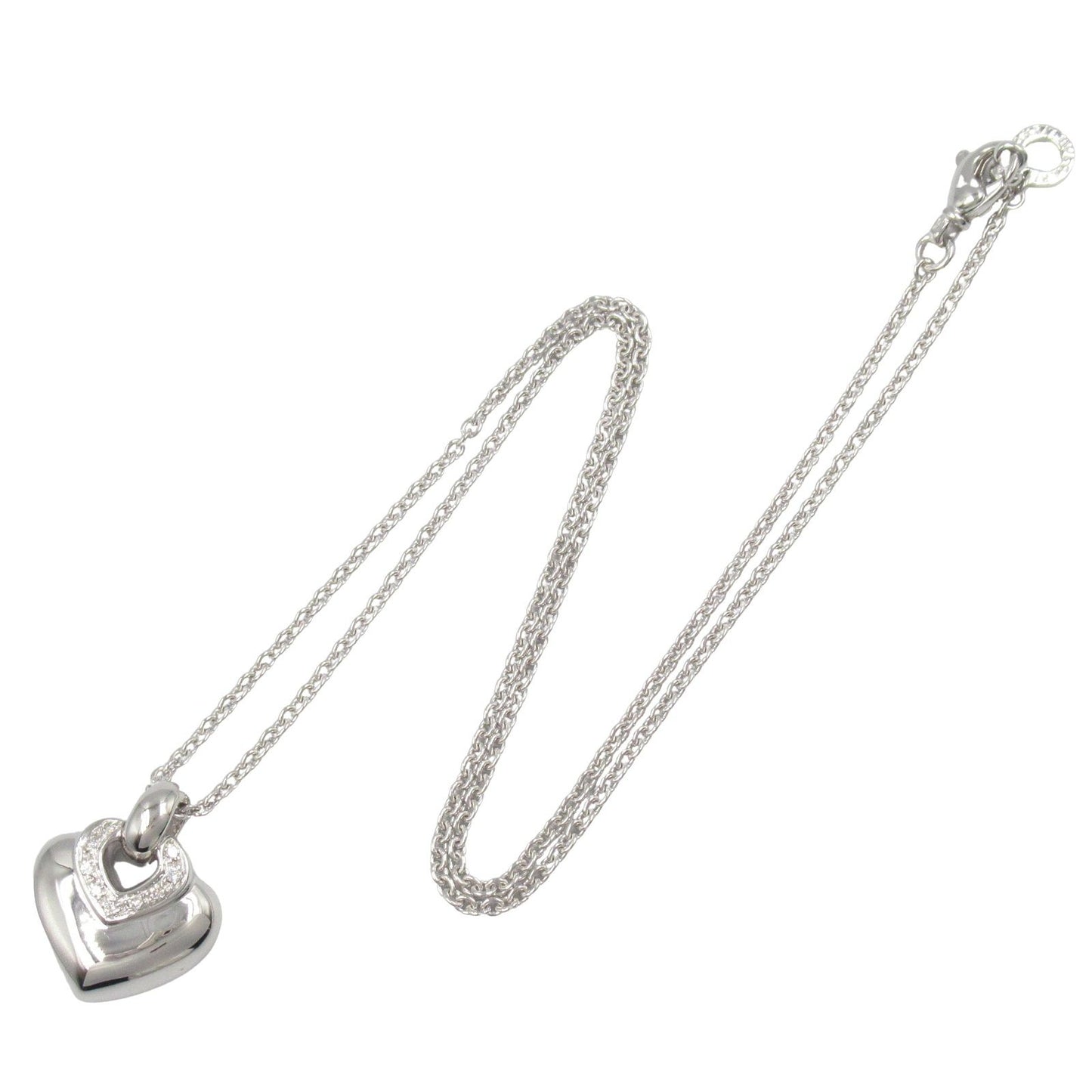 BVLGARI Doppio Cuore Diamond Necklace in 18K White Gold