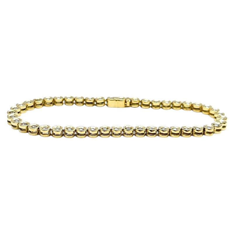 K18 Yellow Gold Diamond Tennis Bracelet - 1.0ct Elegance