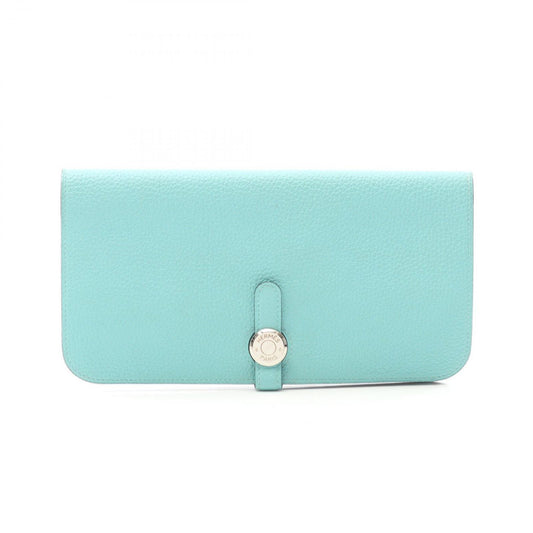 HERMES Dogon Long Wallet in Blue Atoll - Exquisite Craftsmanship