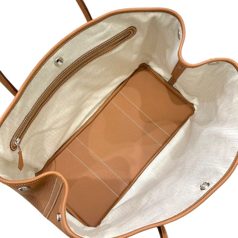 HERMES Garden Party PM Handbag - Gold with Silver Hardware