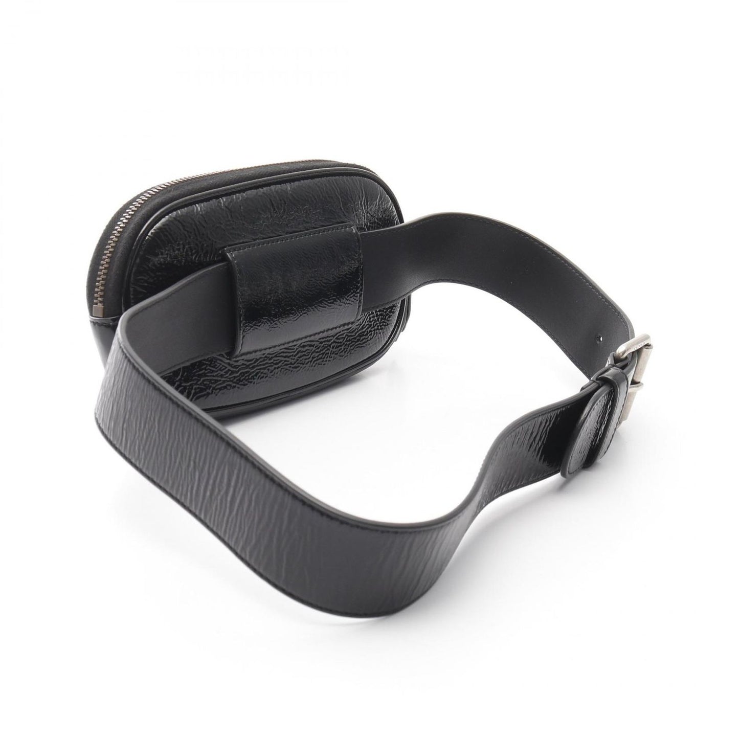 GUCCI Game Patch Logo Belt Bag in Black Patent Leather