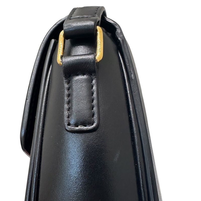 CELINE Teen Triomphe Black Canvas Shoulder Bag - Timeless Elegance