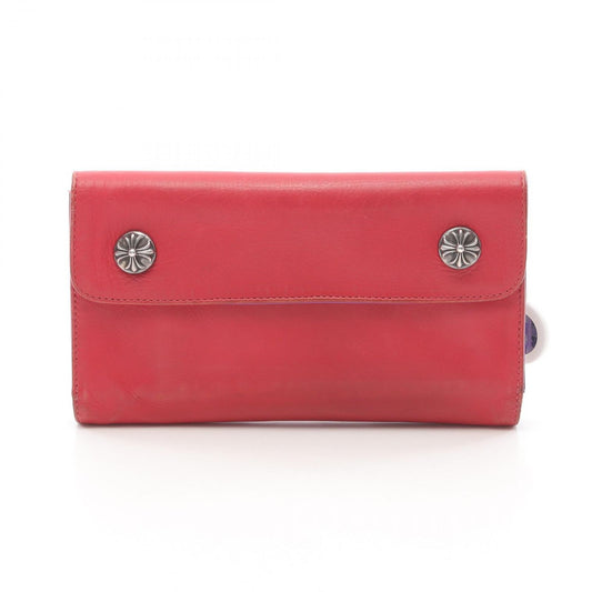 CHROME HEARTS Wave Cross Ball Leather Wallet - Red