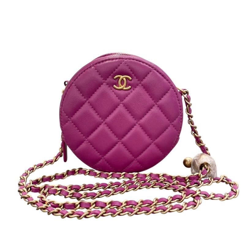 CHANEL Chain Shoulder Bag - Purple & Gold Hardware - Lambskin