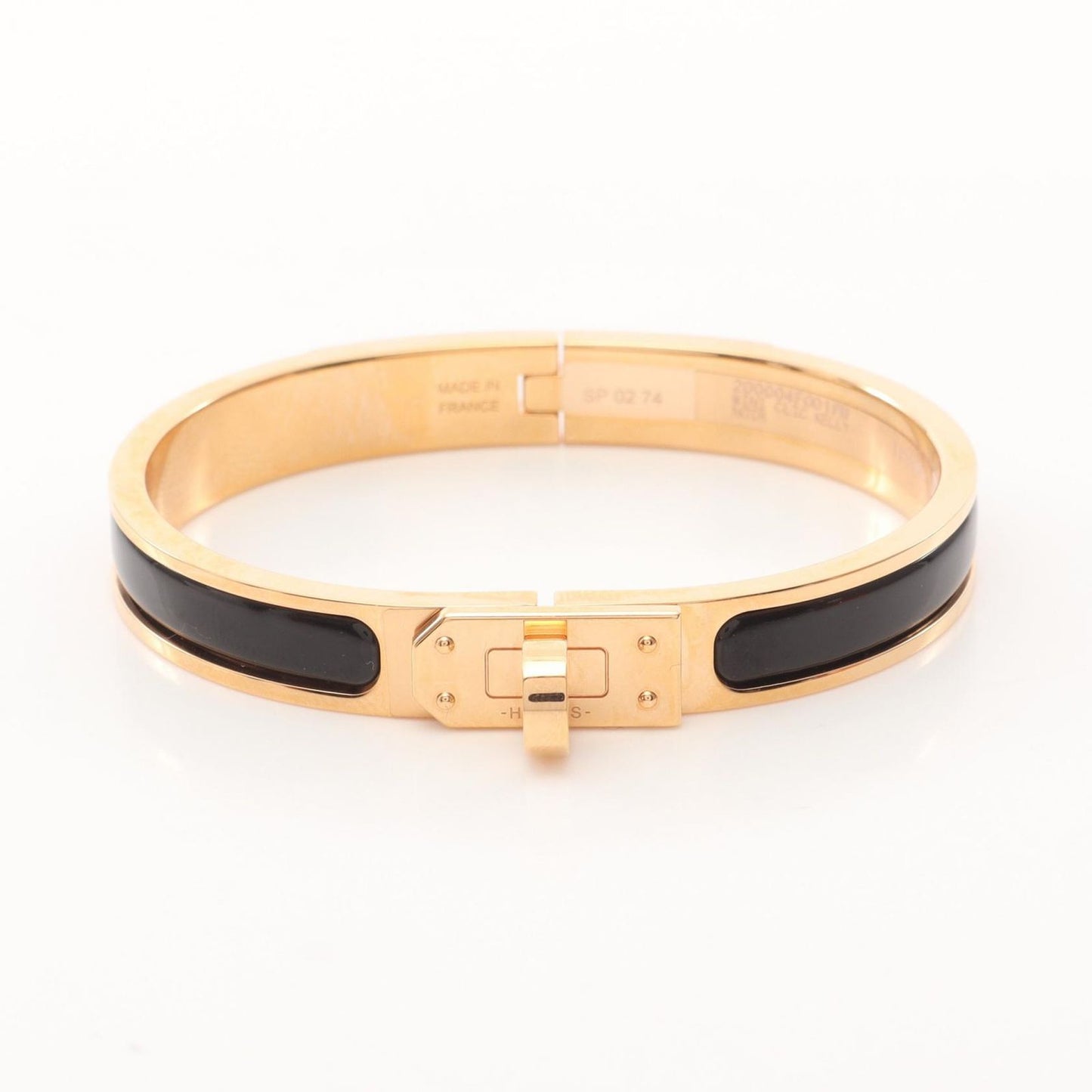 HERMES Mini Click Kelly Bracelet in Black & Gold - Unused Luxury