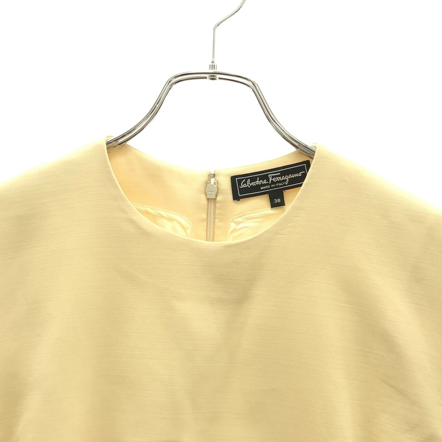 Salvatore Ferragamo Beige Wool Dress - Timeless Elegance