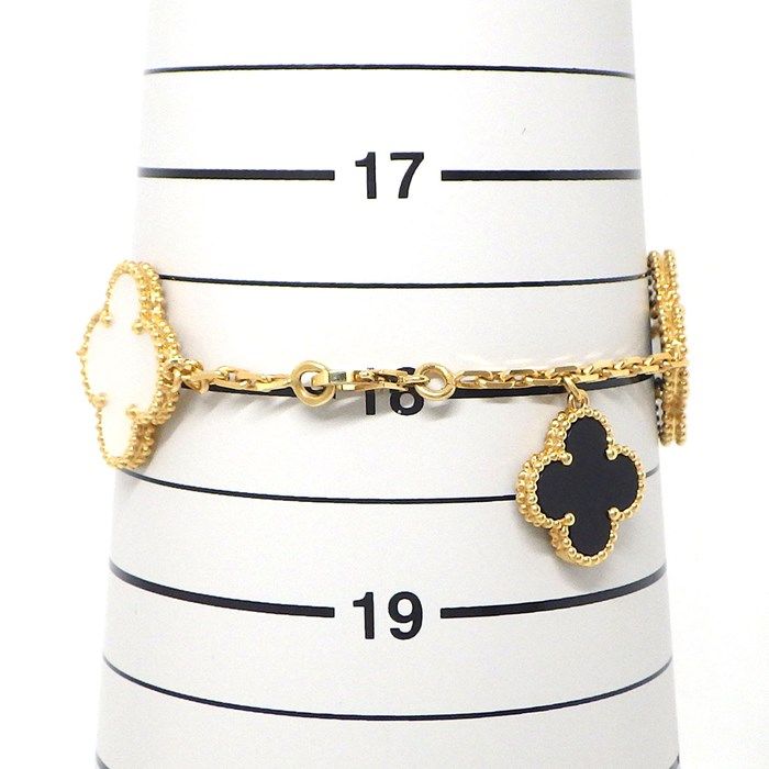 Van Cleef & Arpels Magic Alhambra 5 Motif Bracelet in Onyx & Shell