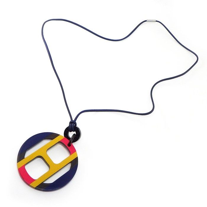 HERMES H Équipe Necklace in Framboise Blue - Exquisite Craftsmanship