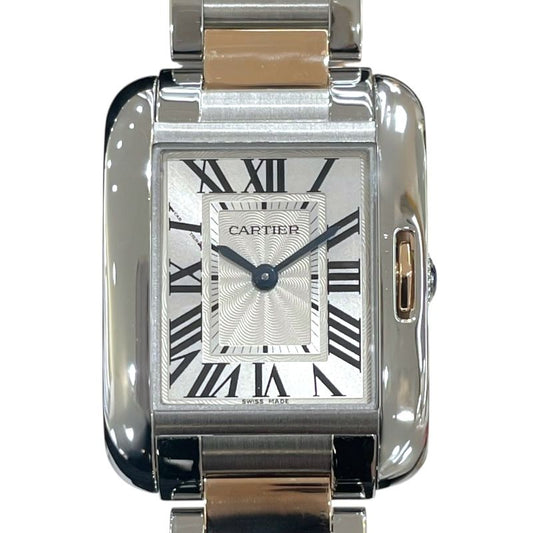 Cartier Tank Anglaise SM W5310019 Silver PG/SS Ladies Watch