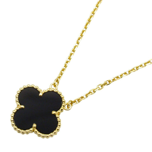 Van Cleef & Arpels Vintage Alhambra Onyx Necklace in 18K Yellow Gold
