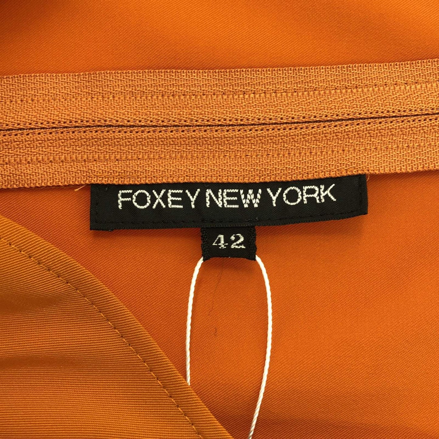 FOXEY NEW YORK Elegant Orange Sleeveless Dress - Size 42