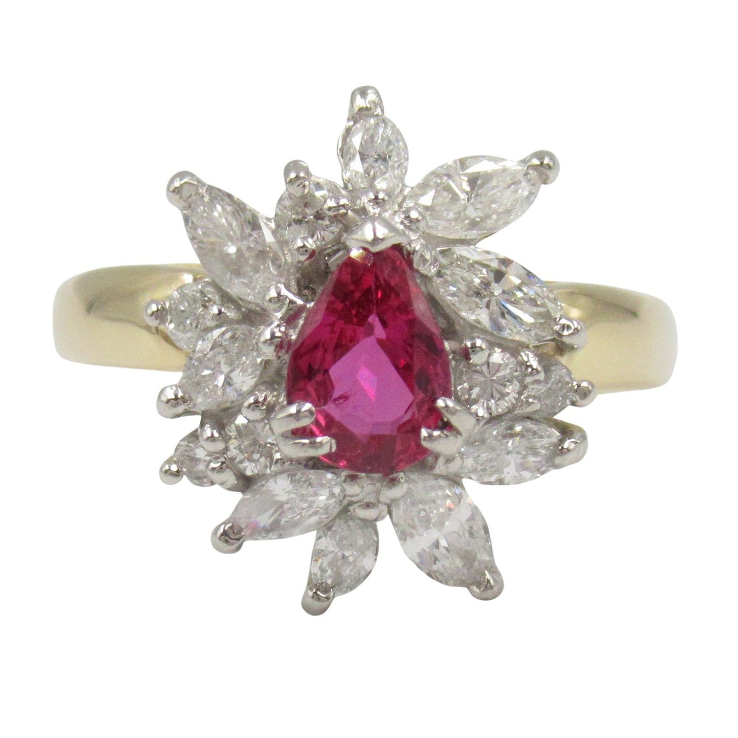 Exquisite Pink Sapphire & Diamond Ring in K18 Gold & Platinum